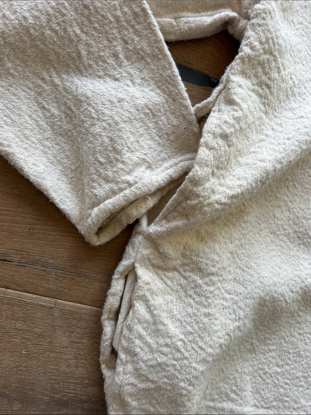 Ganni Cream Textured Henley with Chest Pocket - Picture 6 of 7